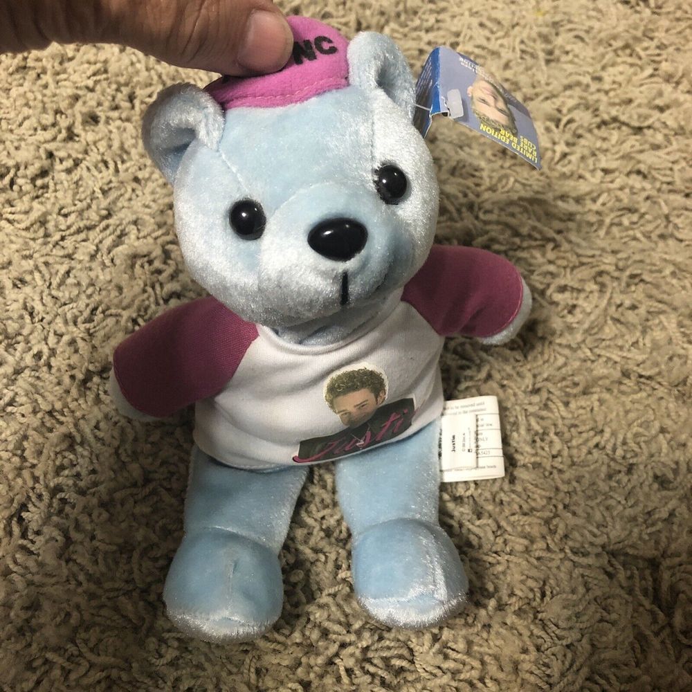 Justin Timberlake Beanie Bear Wearing Tshirt  Rare‎